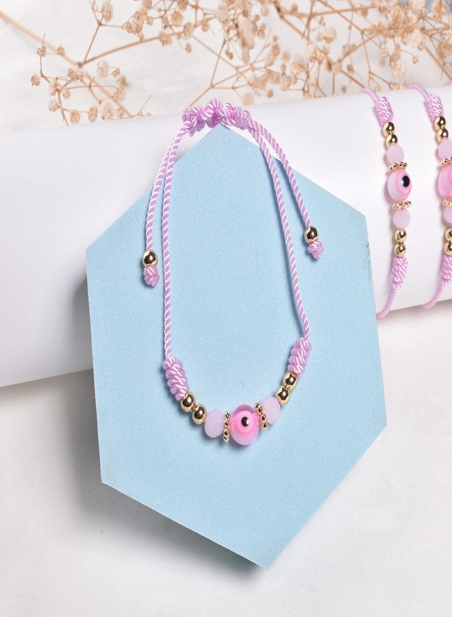 chorfla Evil Eye Bracelet For Women Teen Protection Bracelet Pink Knot Bracelet Ojo Anklet Gift String Rope Thread For Daughter Niece Granddaughter Friend Bff Good Luck Christmas - Image 3